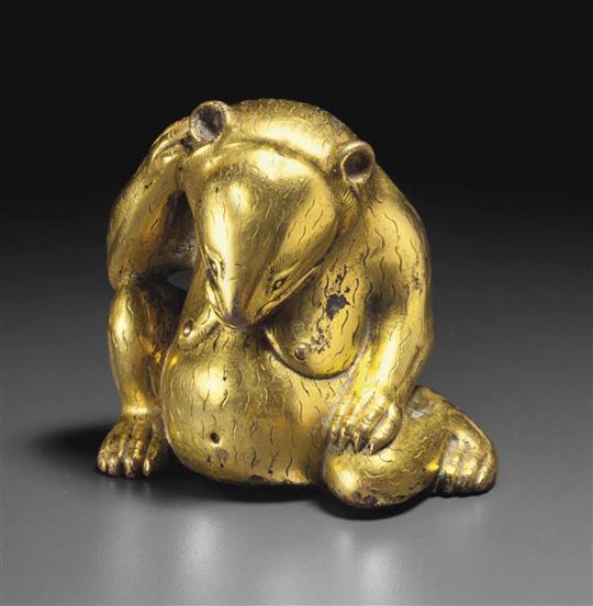 安思遠(yuǎn)私人珍藏舉槌 西漢鎏金銅熊形擺件240萬美元落槌