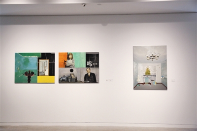 “旋構塔”展覽中展出的郭立軍鏡面不銹鋼上油畫《空間的記憶》。